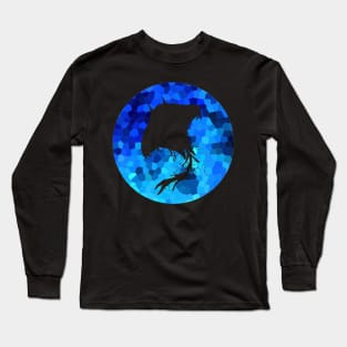 Manta Ray Blue Mosaic Circle Long Sleeve T-Shirt